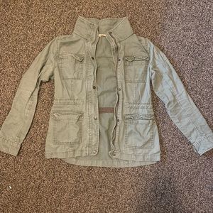 Green Hollister Army Style Jacket